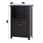 Meuble de salle de bain autoportant avec portes et étagère réglable - 30P x 60L x 94.5H cm