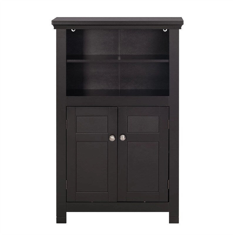 Meuble de salle de bain autoportant avec portes et étagère réglable - 30P x 60L x 94.5H cm