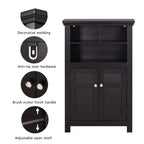 Meuble de salle de bain autoportant avec portes et étagère réglable - 30P x 60L x 94.5H cm