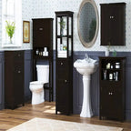 Meuble de salle de bain autoportant avec portes et étagère réglable - 30P x 60L x 94.5H cm