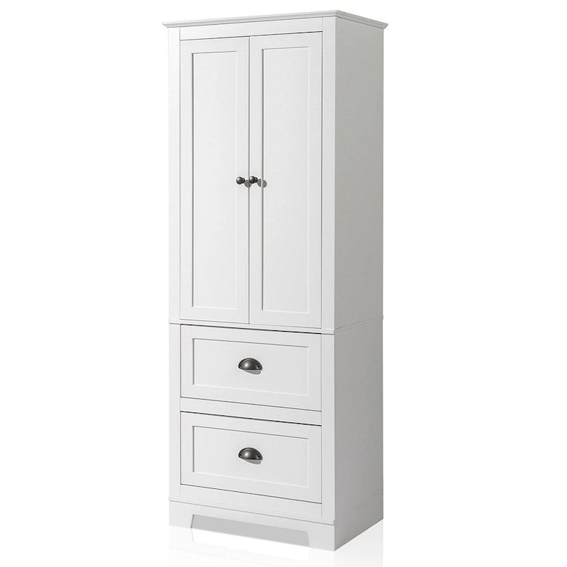 Meuble de salle de bain 2 portes 2 pompes, blanc