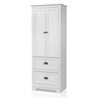 Meuble de salle de bain 2 portes 2 pompes, blanc