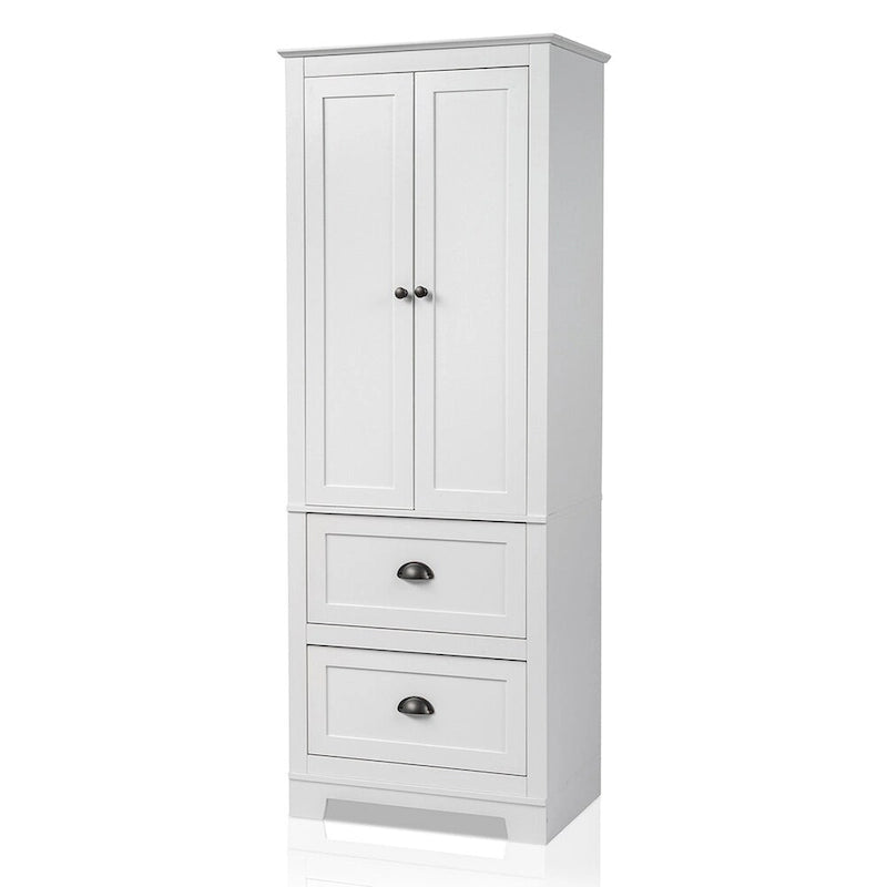 Meuble de salle de bain 2 portes 2 pompes, blanc