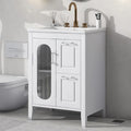 Meuble-lavabo de salle de bain avec deux tiroirs et porte