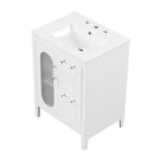 Meuble-lavabo de salle de bain avec deux tiroirs et porte