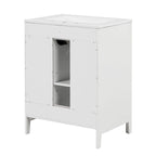 Meuble-lavabo de salle de bain avec deux tiroirs et porte