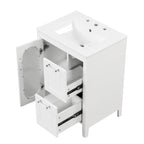 Meuble-lavabo de salle de bain avec deux tiroirs et porte