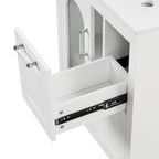 Meuble-lavabo de salle de bain avec deux tiroirs et porte