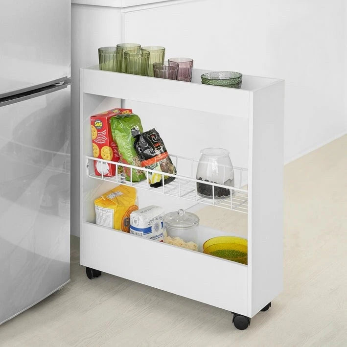Haotian BZR46-W, Meuble bas de salle de bain avec étagère à 3 niveaux