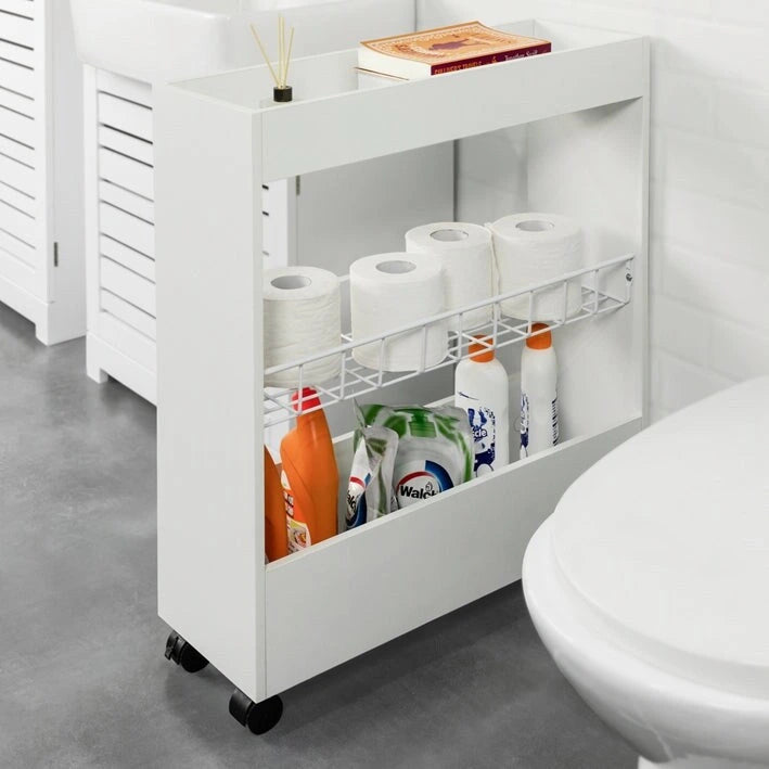 Haotian BZR46-W, Meuble bas de salle de bain avec étagère à 3 niveaux