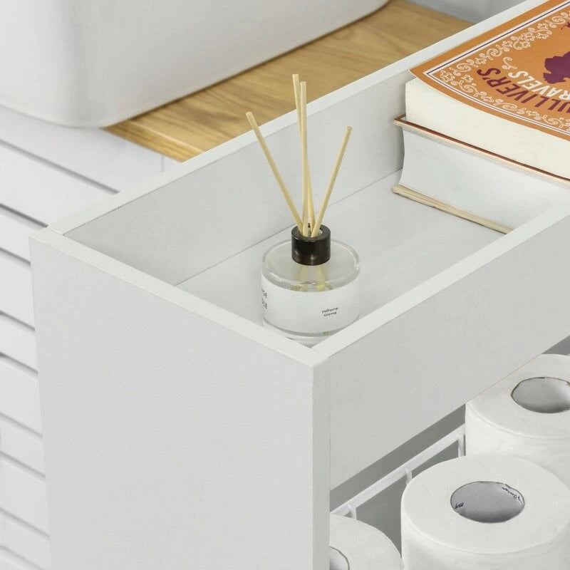 Haotian BZR46-W, Meuble bas de salle de bain avec étagère à 3 niveaux