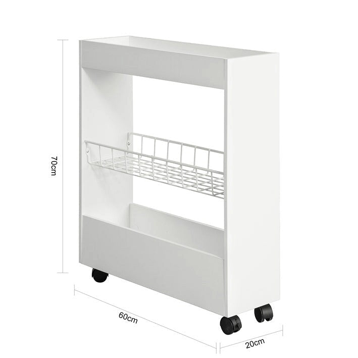 Haotian BZR46-W, Meuble bas de salle de bain avec étagère à 3 niveaux