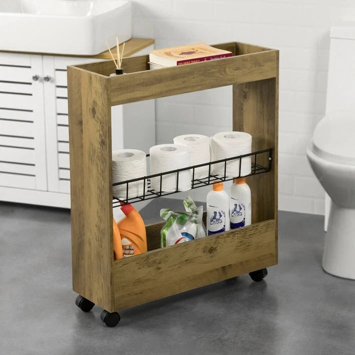 Haotian BZR46-W, Meuble bas de salle de bain avec étagère à 3 niveaux