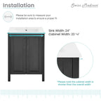 Meuble-lavabo Avallon 24 en noir mat