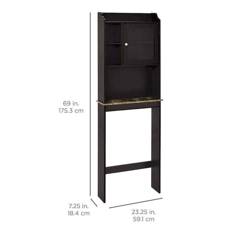 Armoire murale de 23,25 po L x 7,5 po P x 69 po H, en expresso