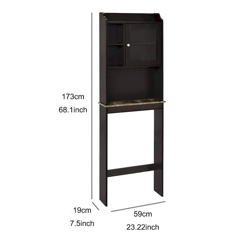 Armoire murale de 23,25 po L x 7,5 po P x 69 po H, en expresso
