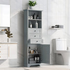 Armoire de rangement haute de 173 cm avec 3 tiroirs et étagères réglables pour salle de bain, cuisine et salon