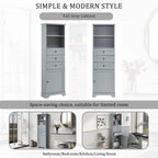 Armoire de rangement haute de 173 cm avec 3 tiroirs et étagères réglables pour salle de bain, cuisine et salon