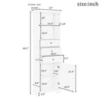 Armoire de rangement haute de 173 cm avec 3 tiroirs et étagères réglables pour salle de bain, cuisine et salon