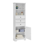Armoire de rangement haute de 173 cm avec 3 tiroirs et étagères réglables pour salle de bain, cuisine et salon