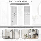 Armoire de rangement haute de 173 cm avec 3 tiroirs et étagères réglables pour salle de bain, cuisine et salon