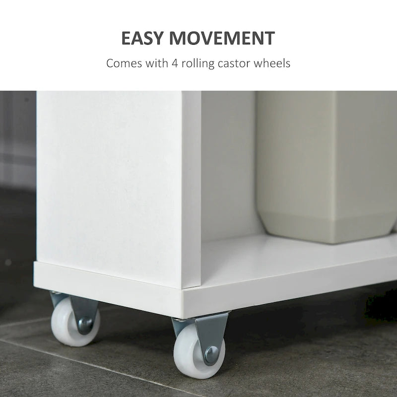 Meuble de salle de bain à roulettes avec rangement