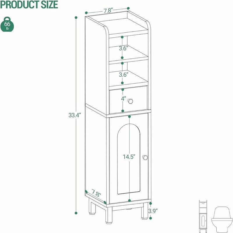 Meuble d'angle avec tiroirs et portes - 20 P x 20 L x 85 H cm