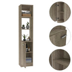 Meuble de Rangement Salle de Bain avec 3 Étagères, Une Porte