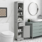 Meuble haut de salle de bain, Meuble de rangement autoportant avec tiroir, Panneau MDF, Étagère réglable