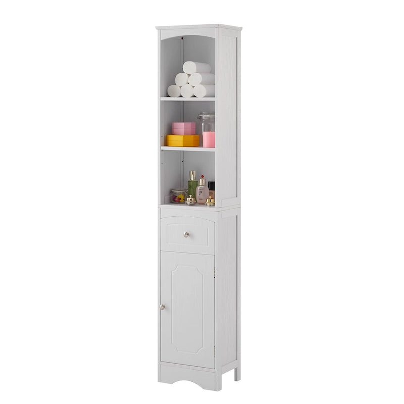 Meuble haut de salle de bain, Meuble de rangement autoportant avec tiroir, Panneau MDF, Étagère réglable