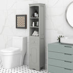Meuble haut de salle de bain, Meuble de rangement autoportant avec tiroir, Panneau MDF, Étagère réglable