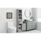Meuble haut de salle de bain, Meuble de rangement autoportant avec tiroir, Panneau MDF, Étagère réglable