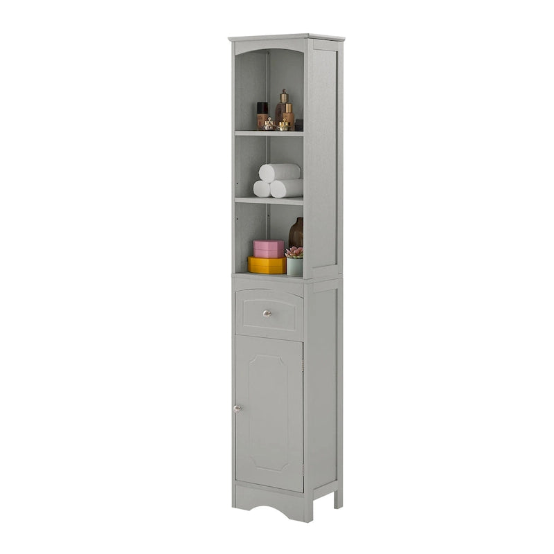 Meuble haut de salle de bain, Meuble de rangement autoportant avec tiroir, Panneau MDF, Étagère réglable