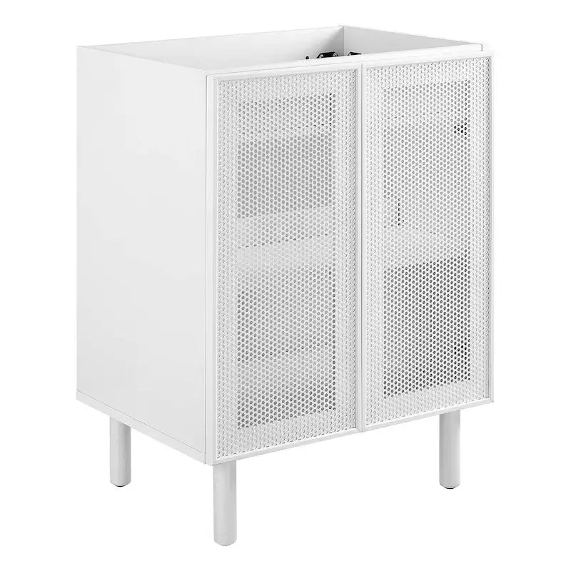 Meuble-lavabo Calla 24 en métal perforé (lavabo non inclus)