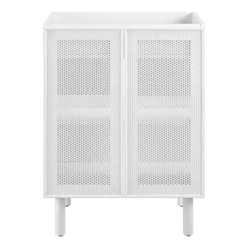 Meuble-lavabo Calla 24 en métal perforé (lavabo non inclus)