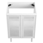 Meuble-lavabo Calla 24 en métal perforé (lavabo non inclus)