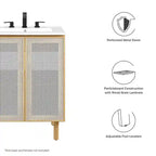 Meuble-lavabo Calla 24 en métal perforé (lavabo non inclus)