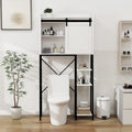 Meuble de rangement pour toilettes avec porte coulissante de style grange