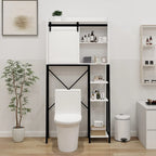 Meuble de rangement pour toilettes avec porte coulissante de style grange