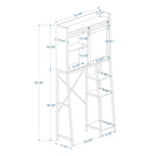 Meuble de rangement pour toilettes avec porte coulissante de style grange
