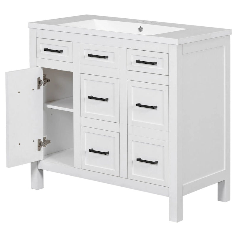 Meuble-lavabo avec vasque intégrée en résine