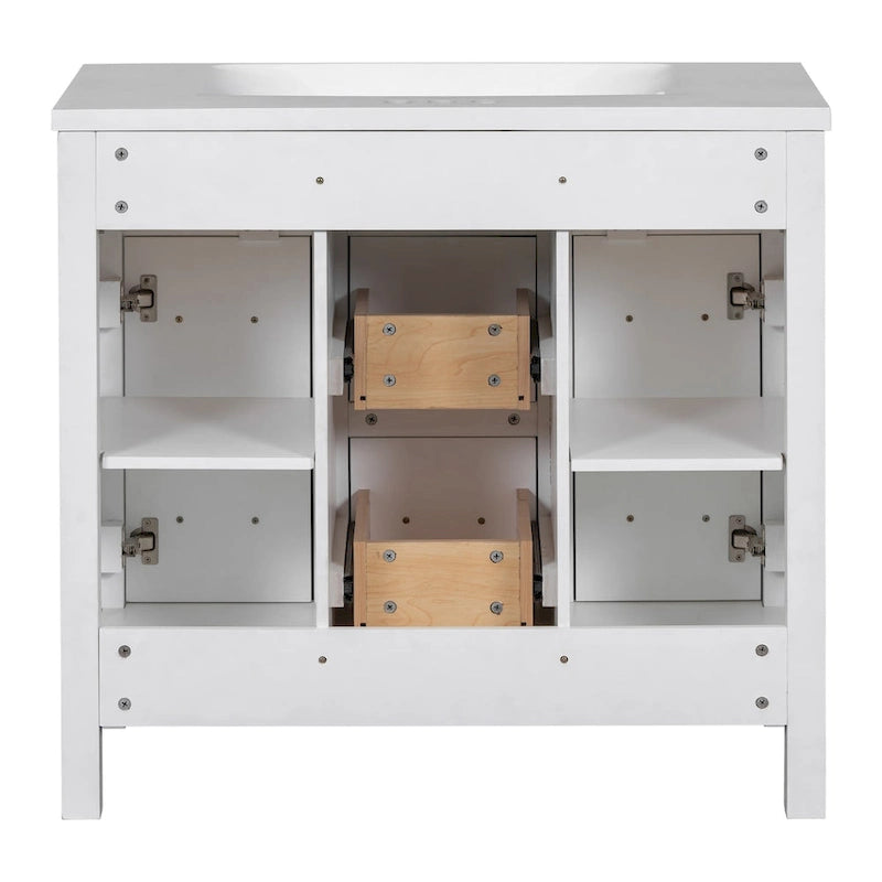 Meuble-lavabo avec vasque intégrée en résine