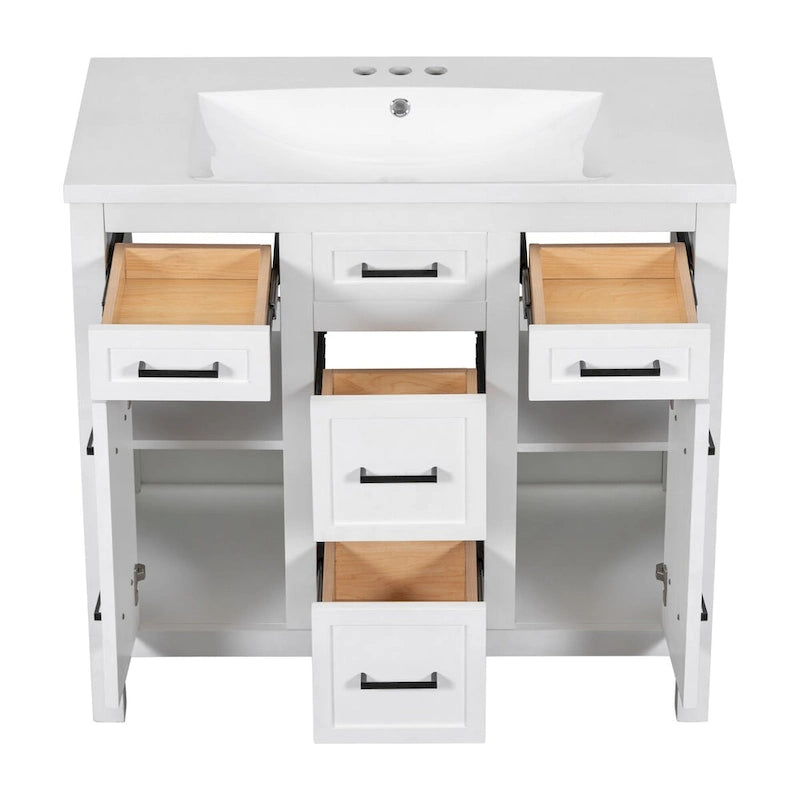 Meuble-lavabo avec vasque intégrée en résine