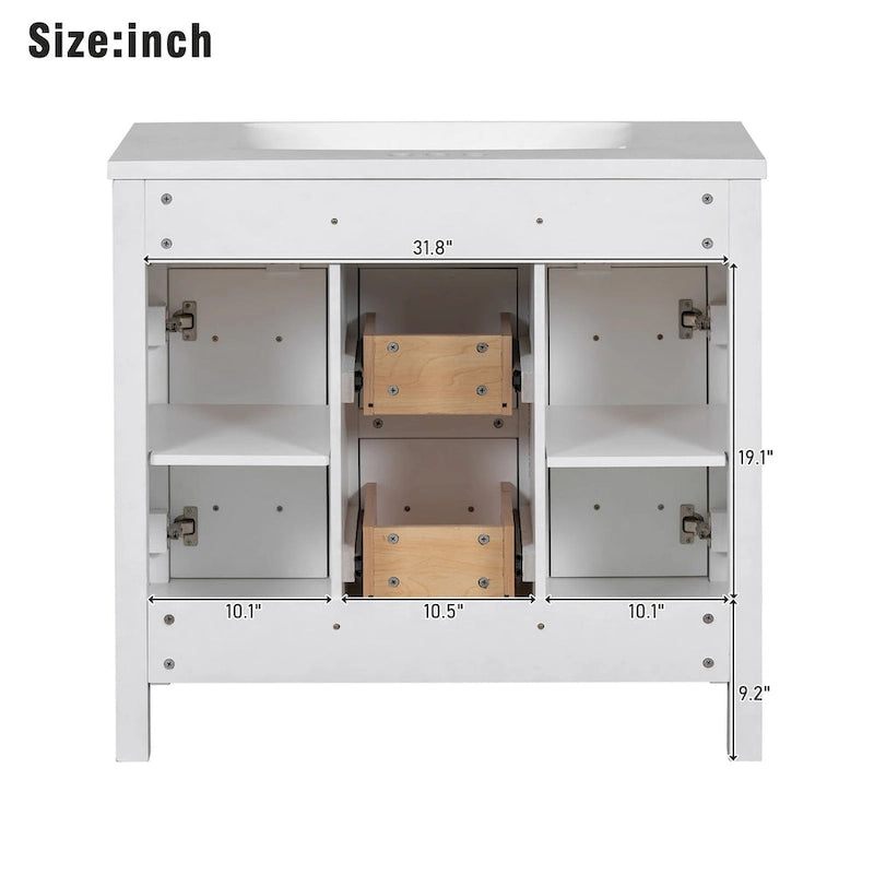 Meuble-lavabo avec vasque intégrée en résine