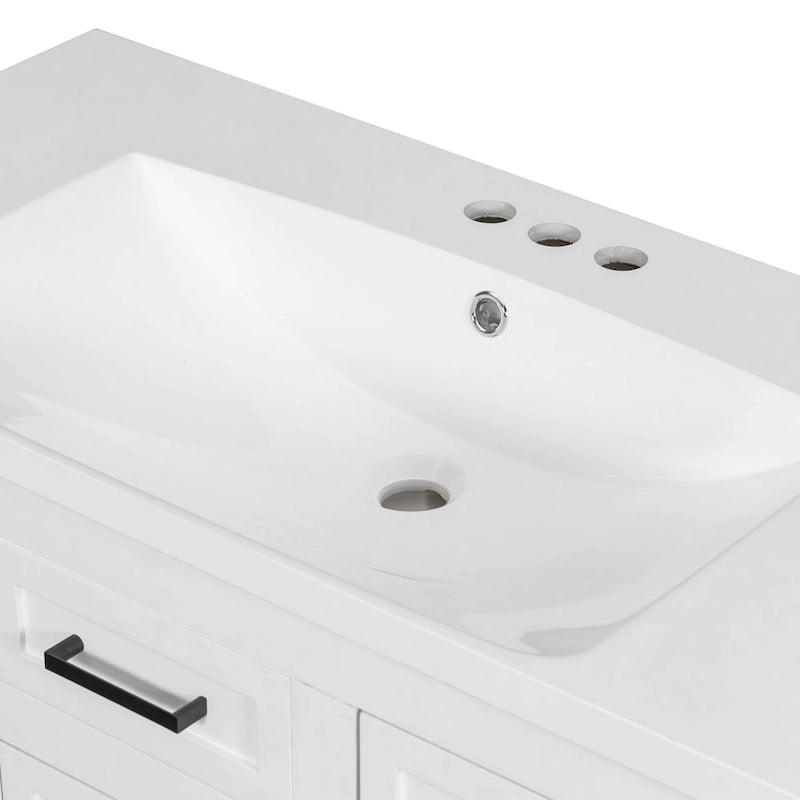 Meuble-lavabo avec vasque intégrée en résine