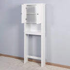 Meuble de rangement de salle de bain en bois au-dessus des toilettes avec étagère réglable