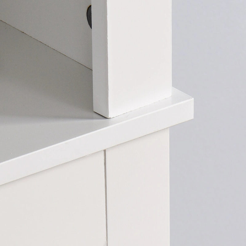Meuble de rangement de salle de bain en bois au-dessus des toilettes avec étagère réglable