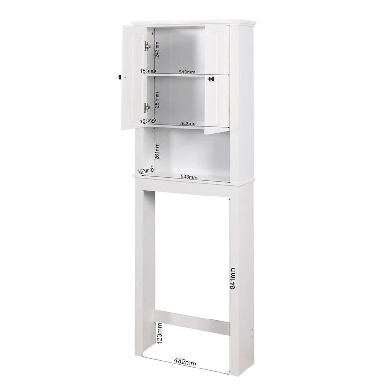 Meuble de rangement de salle de bain en bois au-dessus des toilettes avec étagère réglable