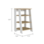 Armoire à linge Colyn, quatre étagères, verticale, chêne clair / blancHaute qualité et durable