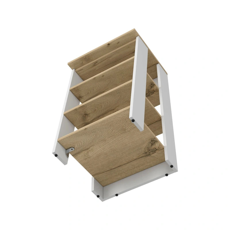 Armoire à linge Colyn, quatre étagères, verticale, chêne clair / blancHaute qualité et durable